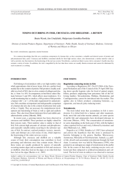 TOXINS OCCURRING IN FISH, CRUSTACEA AND SHELLFISH &ndash; A