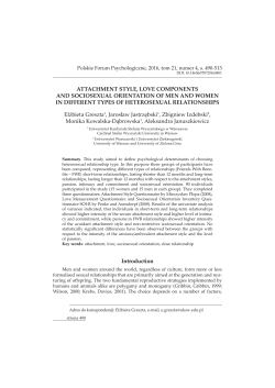 Attachment style, love components and sociosexual orientation of