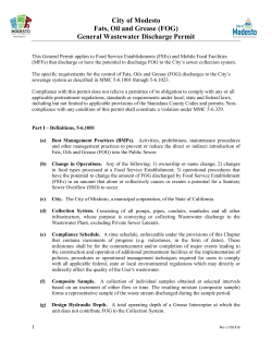 General Permit for Discharge of FOG