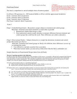 Study Guide for the Final