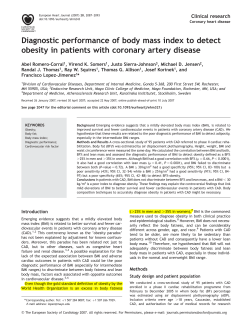 Diagnostic performance of body mass index to detect