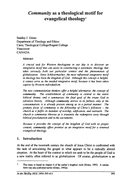 Community as a theological motif for evangelical