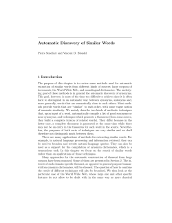 Automatic Discovery of Similar Words