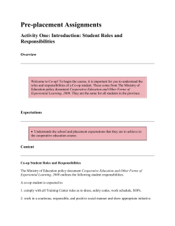 Summer Cadet Preplacement Package