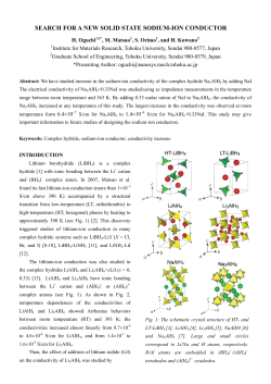 SEARCH FOR A NEW SOLID STATE SODIUM