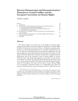 BetweenHumanization andHumanitarization? Detention in