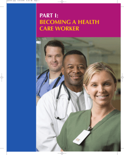 part i: becoming a health care worker