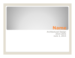 Architectural Design 2014-2015 June 3, 2015