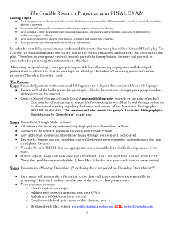 The Crucible Research Project