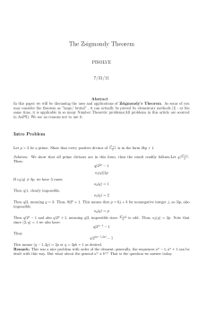 The Zsigmondy Theorem - Art of Problem Solving