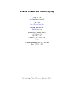 Partisan Priorities and Public Budgeting - UNC