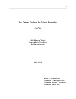 Sino-Russian Relations