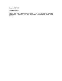 Case No. 16UR004 Legal Description: Tract 25 Less Lots H1 and