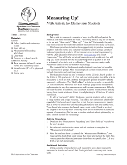 Measuring Up! - Utah Agriculture in the Classroom