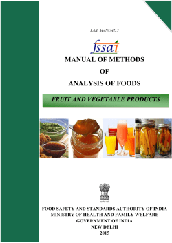 9. Manual on Fruits and Vegetable Products