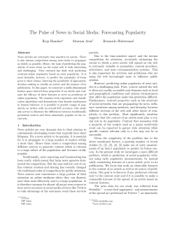 The Pulse of News in Social Media: Forecasting Popularity