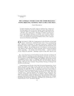the catholic church and the other religious paths