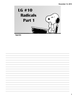 LG #10 Radicals Part 1
