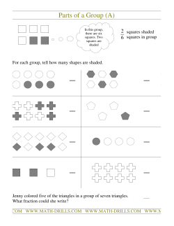 Fractions Worksheet -- Modeling Fractions -