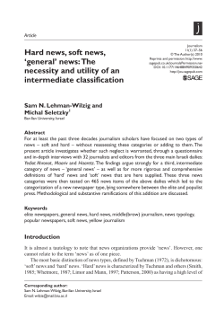 Hard news, soft news - Prof. Sam Lehman