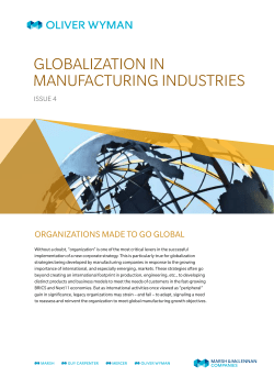 GLOBALIZATION IN MANUFACTURING INDUSTRIES