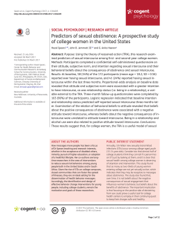 Predictors of sexual abstinence: A prospective study of college