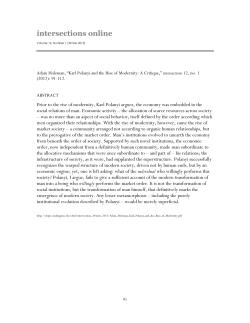 Karl Polanyi and the Rise of Modernity: A Critique