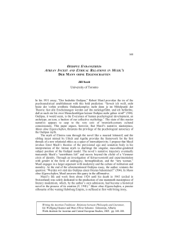 Atrean Incest and Ethical Relationsin Musil`s Der Mann ohne