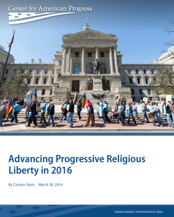 Advancing Progressive Religious Liberty in 2016