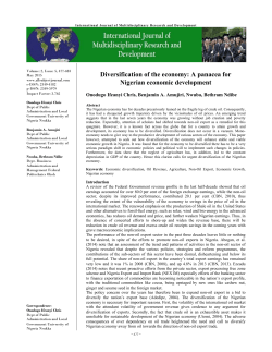 Diversification of the economy: A panacea for Nigerian economic