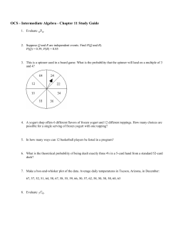 OCS - Intermediate Algebra - Chapter 11 Study Guide