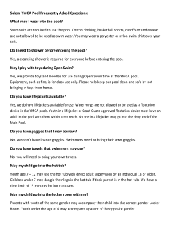 Salem YMCA Pool Frequently Asked Questions: What may I wear