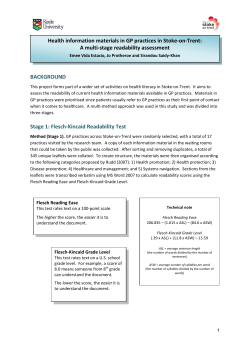 Flesch-Kincaid Readability Test Health information