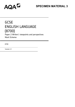 Language Paper 2 Mark Scheme