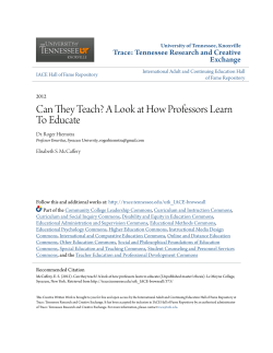Can They Teach? A Look at How Professors Learn To Educate
