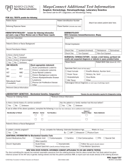 MayoConnect Additional Test Information