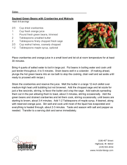 Sides Sauteed Green Beans with Cranberries and Walnuts 2/3 Cup