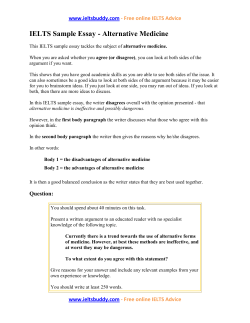 IELTS Sample Essay - Alternative Medicine