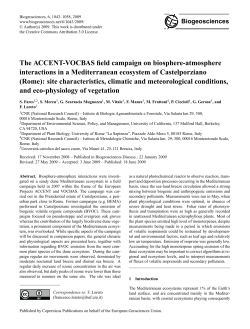The ACCENT-VOCBAS field campaign on biosphere