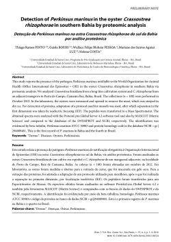 Detection of Perkinsus marinus in the oyster Crassostrea