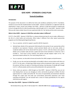 give hope &ndash; sponsor a child plan