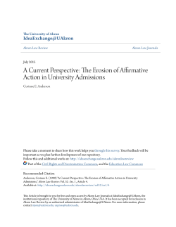 The Erosion of Affirmative Action in University Admissions