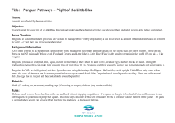 Title: Penguin Pathways &ndash; Plight of the Little Blue