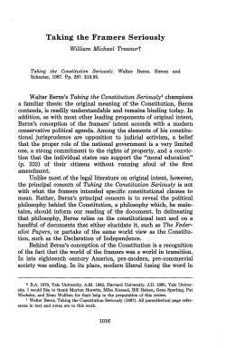 Taking the Framers Seriously (reviewing Taking the Constitution