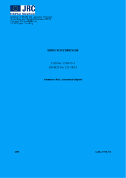 SODIUM HYDROXIDE CAS No: 1310-73-2 EINECS No: 215