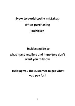 How to avoid costly mistakes when purchasing Furniture