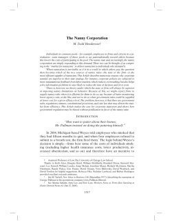 The Nanny Corporation - The University of Chicago Law Review
