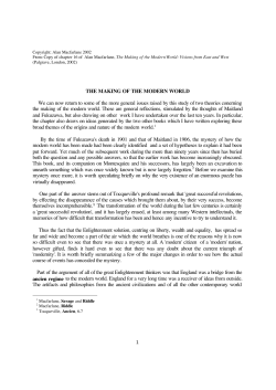 How the Modern World was Made (Maitland and