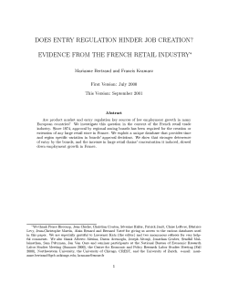 DOES ENTRY REGULATION HINDER JOB CREATION?