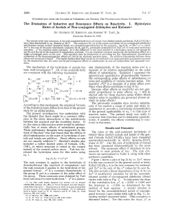 The Evaluation of Inductive and Resonance Effects on Reactivity. I
